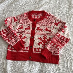 Festive Red and White Cardigan